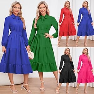 Santa Claus Christmas Dress Fancy Christmas Dress Women's 1950s Christmas Christmas New Year Christmas Eve Adults' Party Christmas New Year Eve Polyester Dress Lightinthebox