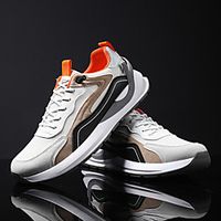 Men's Trainers Athletic Shoes Casual Daily PU Elastic Fabric Breathable Non-slipping Wear Proof Orange  Black Gray Black Fall Spring Lightinthebox - thumbnail