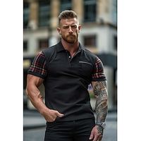 Men's Polo Golf Shirt Business Casual Classic Short Sleeve Fashion Plaid Checkered Zipper Pocket Summer Spring Regular Fit Black Polo Lightinthebox Men's Polo Golf Shirt Business Casual Classic Short Sleeve Fashion Plaid Checkered Zipper Pocket Summer Spring Regular Fit Black Polo Lightinthebox