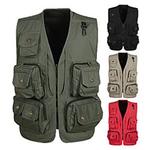 Men's Hiking Fishing Vest Work Vest Outdoor Casual Lightweight with Multi Pockets Spring Summer Travel Cargo Safari Photo Wear Resistance Breathable Waistcoat Jacket Coat Top Lightinthebox