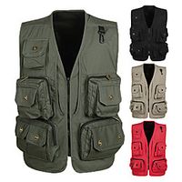 Men's Hiking Fishing Vest Work Vest Outdoor Casual Lightweight with Multi Pockets Spring Summer Travel Cargo Safari Photo Wear Resistance Breathable Waistcoat Jacket Coat Top Lightinthebox - thumbnail