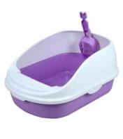 Pets Club Open Cat Toilet With High Rim Anti Flashing Litter Box With Scoop