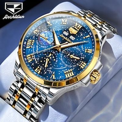 Men Mechanical Watch Fashion Business Wristwatch Automatic Self-winding Moon phase Luminous Calendar Steel Watch miniinthebox Men Mechanical Watch Fashion Business Wristwatch Automatic Self-winding Moon phase Luminous Calendar Steel Watch miniinthebox