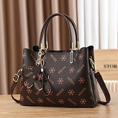 Women's Handbag Shoulder Bag Diaper Bag Tote PVC PU Leather Shopping Daily Flower Large Capacity Durable Earth Yellow Pink Coffee miniinthebox