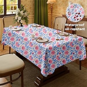 Floral Pattern Rectangular Tablecloth Water Resistance Antiwrinkle Spillproof Soft for Dining Room, Buffet Banquet Parties and Holiday Dinners Lightinthebox