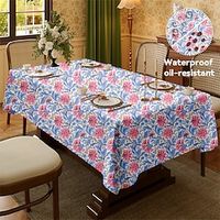 Floral Pattern Rectangular Tablecloth Water Resistance Antiwrinkle Spillproof Soft for Dining Room, Buffet Banquet Parties and Holiday Dinners Lightinthebox - thumbnail