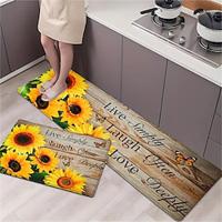 Sunflowers Vintage Area Rug Kitchen Mat Non-Slip Oil Proof Floor Mat Livingroom Rug Indoor Outdoor Mat Bedroom Decor Bathroom Mat Entrance Rug Door Mat Lightinthebox