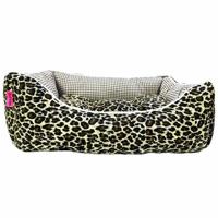 Coco Kindi Pink Cat Printed Washable Sofa Cotton Bed - Size 2 - 48 X 55 X 15Cm Animal Print