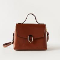 Sasha Solid Crossbody Bag with Detachable Strap and Button Closure