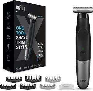 Braun Series X XT5200 Wet & Dry All-In-One Tool With 6 Attachments, Black/Silver