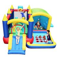 Megastar 7 In 1 Inflatable Sports Fun Bounce House With Slide, Toddler Jump Bouncy Castle With Ball Pit For Indoor Outdoor Birthday Party Gifts Multicolor
