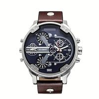 Men's Watch Fashion Casual Large Dial Dual Time Zone Belt Men's Wrist Watch miniinthebox - thumbnail