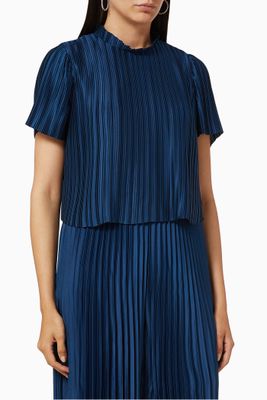 Cerchio Crop Top in Pleated Satin Cerchio Crop Top in Pleated Satin