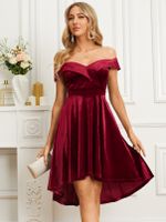 YOINS Burgundy Off The Shoulder Sleeveless Midi Dress - thumbnail