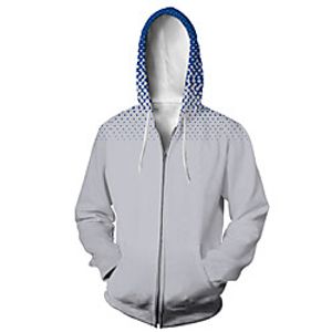 Men's Zip Up Hoodie Sweatshirt Animal 3D Casual Daily 3D Print Casual Hoodies Sweatshirts  Blue miniinthebox