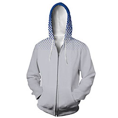 Men's Zip Up Hoodie Sweatshirt Animal 3D Casual Daily 3D Print Casual Hoodies Sweatshirts  Blue miniinthebox