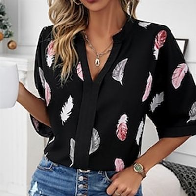 Women's Black Plain Print 34 Length Sleeve V Neck Form Fit Portrait Bell Sleeve Fall Winter Lightinthebox Women's Black Plain Print 34 Length Sleeve V Neck Form Fit Portrait Bell Sleeve Fall Winter Lightinthebox