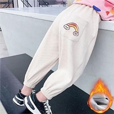 Kids Girls' Trousers Solid Color Active Pocket School 7-13 Years Spring Yellow Pink Beige Lightinthebox