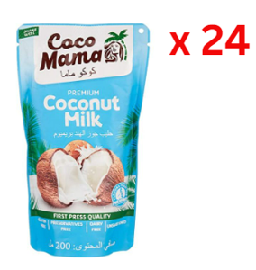 Coco Mama Premium Coconut Milk, 200 Ml Pack Of 24 (UAE Delivery Only)