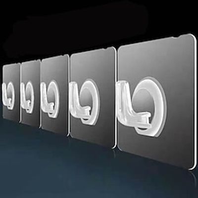 20pcs Non Punching Strong Self-Adhesive Cow Horn Hook Transparent Hook Kitchen Bathroom Door Rear Clothes And Hats Self-Adhesive Hook Lightinthebox