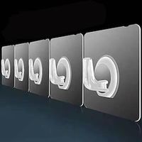20pcs Non Punching Strong Self-Adhesive Cow Horn Hook Transparent Hook Kitchen Bathroom Door Rear Clothes And Hats Self-Adhesive Hook Lightinthebox - thumbnail