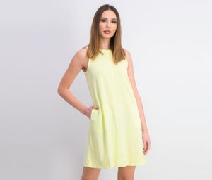 Womens Crew Neck Dress  Lime Green