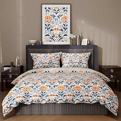 Floral Pattern Duvet Cover Set Soft Microfiber 3-Piece Luxury Weighted Bedding Set Home Decor Gift Lightinthebox