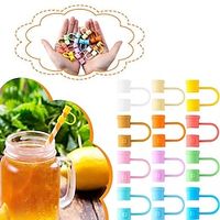 Straw Tips Cover, Reusable Straw Toppers, Kawaii Silicone Straw Sleeve Caps, Decorative Straw Caps, For Party Favor Bags,Birthday Party, Friends Gathering, 8mm Dustproof Straw Covers, Party Supp Lightinthebox - thumbnail