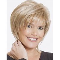 Short Ash Blonde Wigs for White Women Blonde Pixie Cut Wigs with Bangs Synthetic Short Hair Wig Blonde Light Brown Brown Dark Brown Gray Lightinthebox