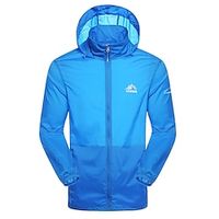 Men's Women's Hiking Jacket Outdoor Patchwork Waterproof Windproof Breathable Anti-tear Jacket Top Full Length Visible Zipper Fishing Climbing Camping  Hiking  Caving Navy White Blue Green Dark Blue Lightinthebox - thumbnail