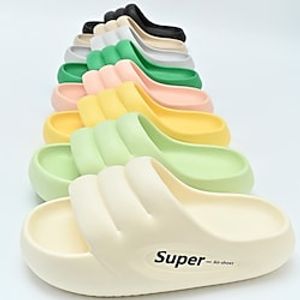 Women's Soft Sole Shower Bathroom Slides Solid Color Anti-slip House Slippers Women's Comfy Indoor Shoes miniinthebox