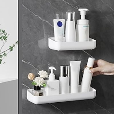 Wall-Mounted Bathroom Shelf Drill-Free  Quick-Dry Shower Shelf for Home Bathroom Bedroom Kitchen Supplies Storage Box Rack Lightinthebox