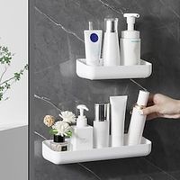 Wall-Mounted Bathroom Shelf Drill-Free  Quick-Dry Shower Shelf for Home Bathroom Bedroom Kitchen Supplies Storage Box Rack Lightinthebox - thumbnail