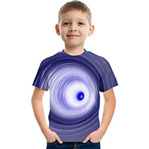 Kids Boys' T shirt Tee Short Sleeve Graphic Optical Illusion Color Block Rainbow Children Tops Summer Active Streetwear Sports 3-12 Years Lightinthebox