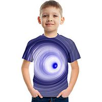 Kids Boys' T shirt Tee Short Sleeve Graphic Optical Illusion Color Block Rainbow Children Tops Summer Active Streetwear Sports 3-12 Years Lightinthebox - thumbnail