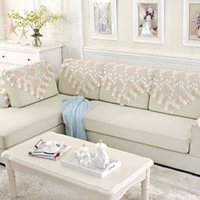 Embroidery Sofa Backrest Cover with Lace, Couch Towel Cover for Armrest, Sectional Sofa Cover, Slipcovers For L Shaped, Arm Chair Protector(Not Sold By A Set) miniinthebox