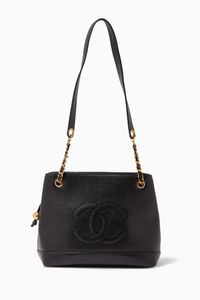 CC Small Chain Tote Bag in Caviar Leather