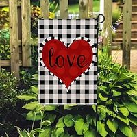 Valentine's Day Garden Flag 12x18Inch Outdoor Decorations Welcome Garden Patio Flag Love Heart Yard Flag Double Sided Holiday Outdoor Flags 1pc miniinthebox