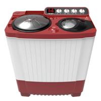 Gratus 10Kg Top Load Semi-Automatic Washing Machine (White/Maroon), With Lint Filter, Spin-Dry, Made In India, Model -GSWM100IVDX