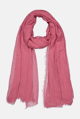 Womens Raw Hem Textured Scarf 200 L x 100 H cm  Fuchsia