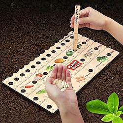 Wooden Plant Ruler with Seed Dibber. Multifunction Seed Spacing Ruler with Planting Guide. Garden Ruler with Holes, Gardening Tools, Seeding Space Tool for Garden. Wooden Dibber Garden Tool Lightinthebox