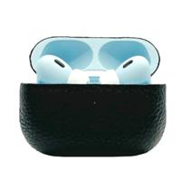 Customized Apple AirPods Pro 3 Leather Calf Black with Blue Customized Apple AirPods Pro 3 Leather Calf Black with Blue