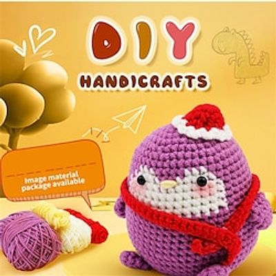 Crochet Kit for Beginners, Beginner Crochet Starter Kit with Step-by-Step Video Tutorials, Beginner Crochet Kit for Adults Kids, Knitting Kit for Beginners Woven Penguin Doll Material Bag Hook Le Handmade DIY Knitted Woolen Thread Lightinthebox