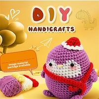 Crochet Kit for Beginners, Beginner Crochet Starter Kit with Step-by-Step Video Tutorials, Beginner Crochet Kit for Adults Kids, Knitting Kit for Beginners Woven Penguin Doll Material Bag Hook Le Handmade DIY Knitted Woolen Thread Lightinthebox - thumbnail