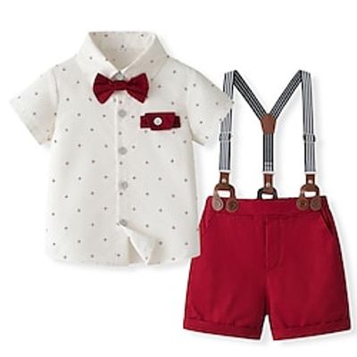 Summer Short Sleeved Suspender Suit, British Gentlemen's Dress, Baby Clothes Lightinthebox