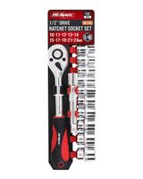 Hi-Spec 12 Pieces 0.5 inch Drive Metric Socket Set & Ratchet Handle