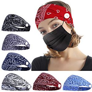 3 pcs Creative Cashew Flower Anti-seize Button Elastic Headband Bohemian Style Ladies Face Wash HeadbandWithout Face mask) Lightinthebox