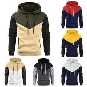 Men's Unisex Hoodie Pullover Hoodie Sweatshirt Pullover Black Yellow Army Green Khaki Red Hooded Solid Color Pocket Work Casual Daily non-printing Casual Hip Hop Workout Spring   Fall Fall  Winter Lightinthebox