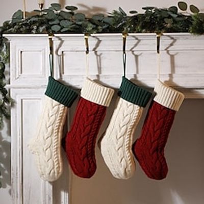 Cable Knit Christmas Stockings, 15 inches Small Personalized Fireplace Hanging Stockings for Christmas Decorations Xmas Gift Lightinthebox