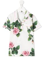 Dolce & Gabbana Kids rose-print pyjama style blouse - White - thumbnail